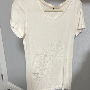 Victoria's Secret White Embroidered Short Sleeve Tee
